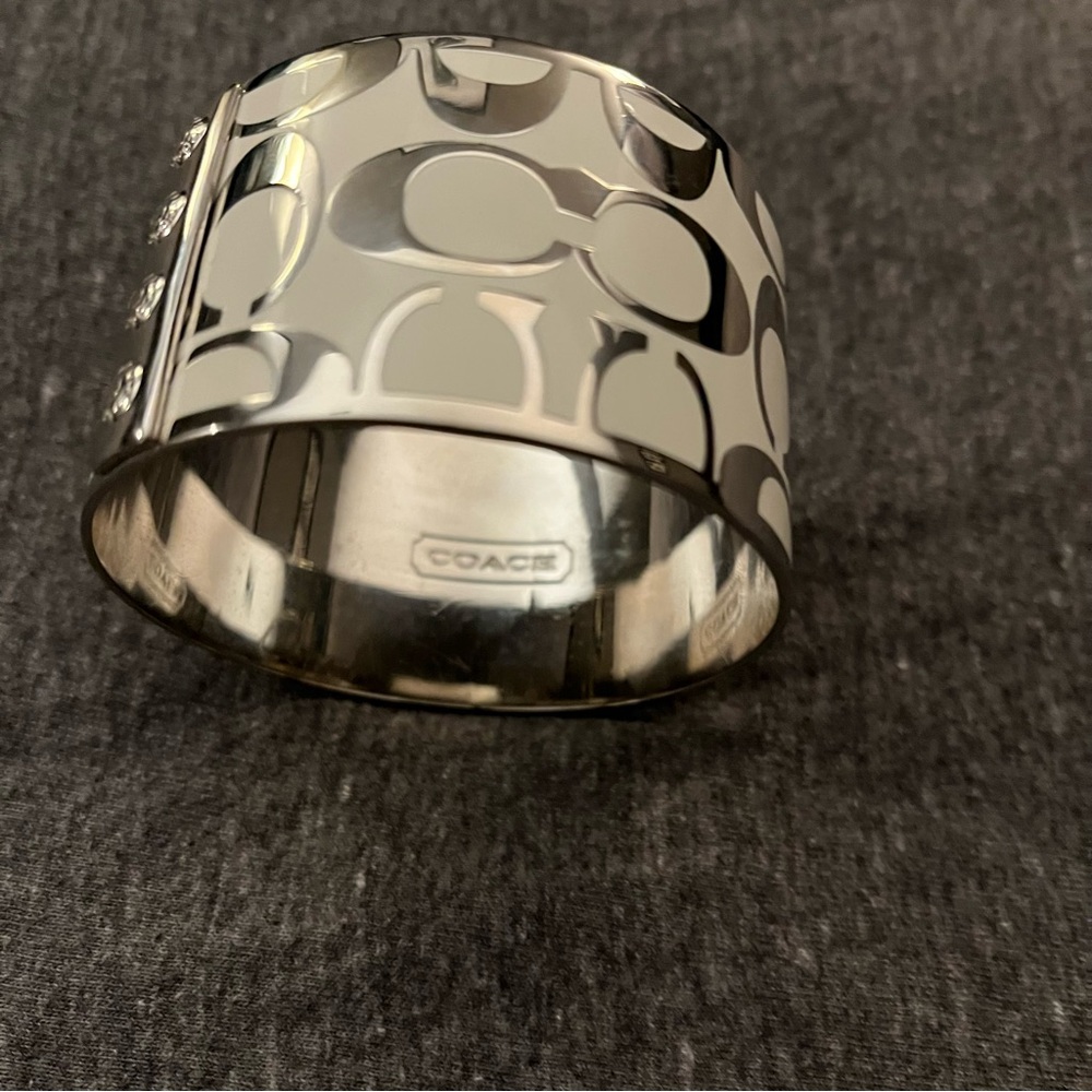 Coach Metallic Silver Bangle Bracelet - Picture 1 of 7